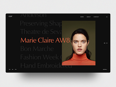 CGF - Fashion clean concept fashion interface landing layout minimal typography ui ux web web design