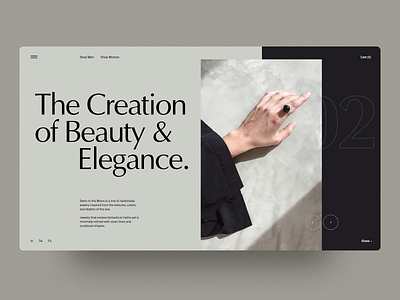 The Creation clean concept fashion homepage interface landing layout minimal typography ui user interface ux web web design