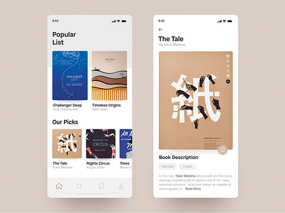 Book Reading App app book cards clean concept interace ios layout minimal read reading ui ux