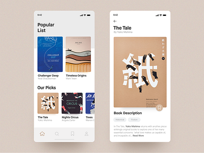 Book Reading App app book cards clean concept interace ios layout minimal read reading ui ux