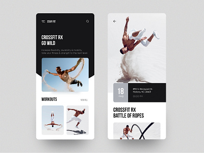 Stay Fit - App app cards concept fitness gym ios landing layout minimal ui user interface ux workout