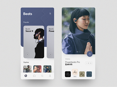 Beats App app beats cards concept headphone image ios layout product shop shopping ui ux