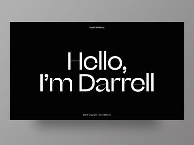 Darell Williams - Portfolio black clean concept interface layout minimal portfolio typography ui ux web web design