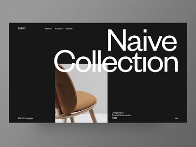 Emko - Interiors/Furniture architecture chair concept dark furniture interface interior landing layout minimal typography ui ux web web design website