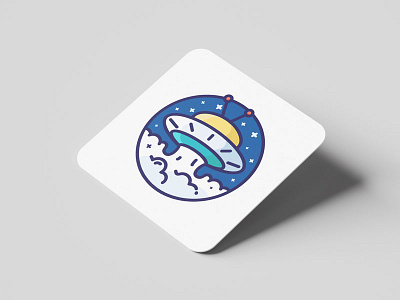 Ufo with MBE design illustration ui