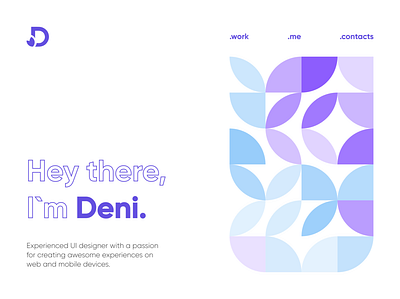 Deni.Me branding design illustration logo minimal portfolio portfolio design portfolio site trendy typography ui ux vector