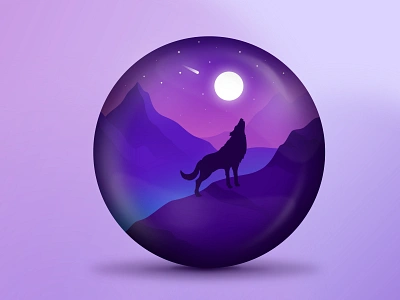 Dreamy night illustration animal animal illustration art beautiful glass glassmorphism gradient illustration illustration art landscape modern night trendy vector vector art vector illustration