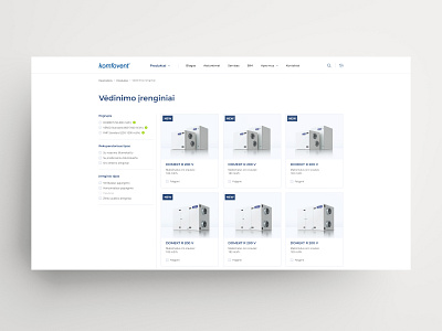 Komfovent - Product list and filters categories ecommerce filters minimal modern product list search trendy ui