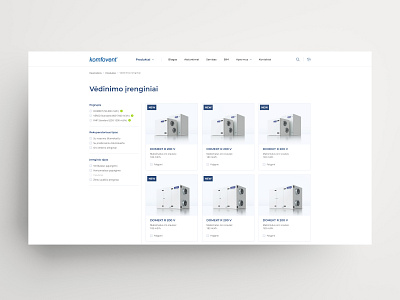 Komfovent - Product list and filters