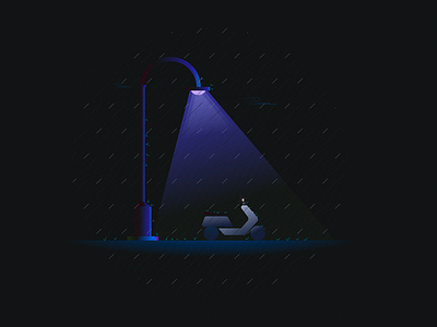 rainy night illustrator