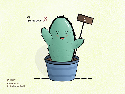 Cute Cactus cactus cute cute art friendly green illustration procreate