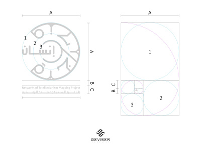 "Networks of Totalitarianism Mapping Project" LOGO Structure design deviser golden ratio logo project structure