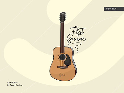 Flat Guitar deviser flat art guitar illustration typography vector