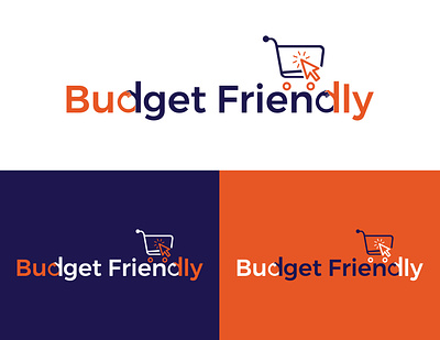 Budget Friendly e-commerce Logo blue e commerce logodesign online marketing online shopping orange shopping shopping cart