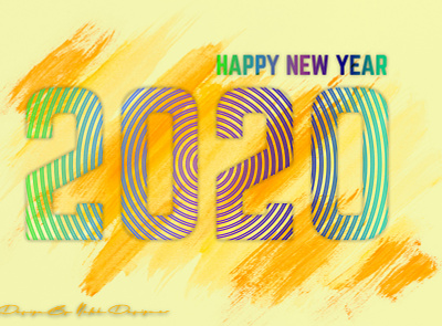 Happy New Year 2020 clean color creative design design dribbble graphic design gredient illustration art line art love the year 2020 neon new new year 2020 new year card new year eve typography