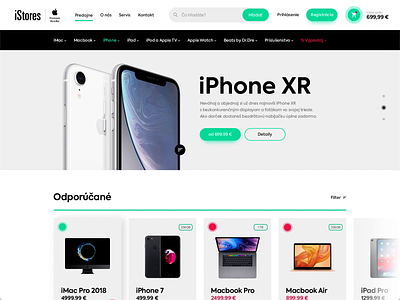 iStores | Apple reseller | Homepage apple design ecommerce eshop imac iphone landing page macbook ui web webdesign