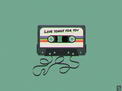 Love songs for you casette crush illustration love love song mixtape retro