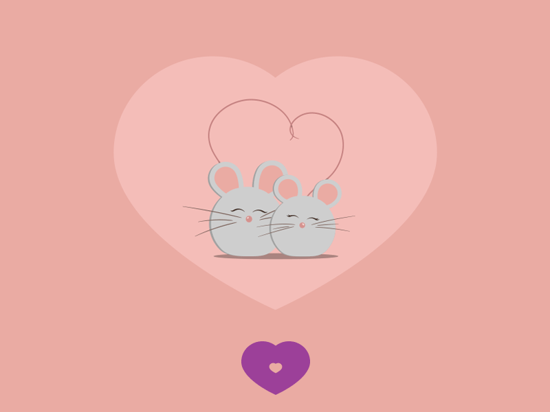 Valentine's Day cute heart illustration lgbt love mouse rainbow valentines day