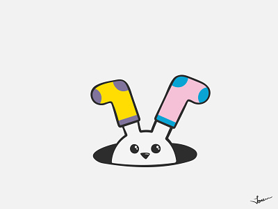 Bunny bunny cartoon cartoon character character cute design illustration sock socks