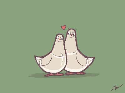 Lovey dovey cartoon cute dove doves drawing heart illustration love lovey