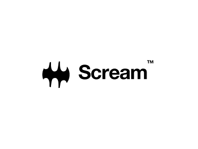 Scream Logo black brand inspiration logo logos negative simple smart space white