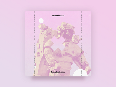 Kambada Heavy Beats Pack - Cover astronaut circles cross gradient gradient design graphic design licence licensing music photoshop pink