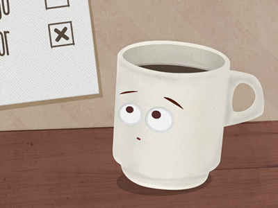 Thinking Coffee Cup coffee cup illustration