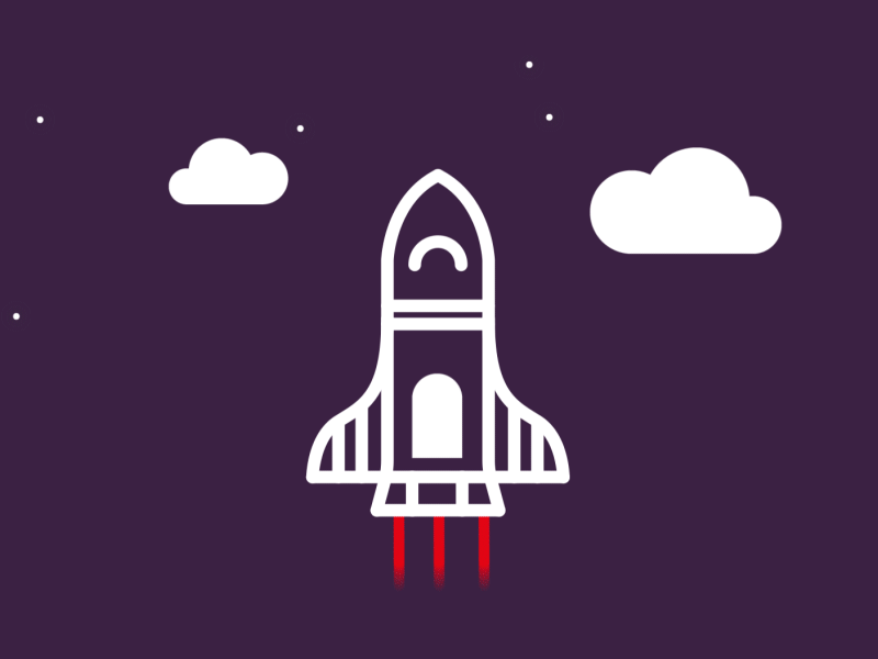 Rocket Launch after effects animation clouds gif illustrator launch line animation rocket