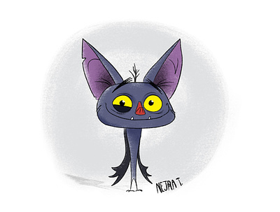 Cranky bat characterdesign illustration