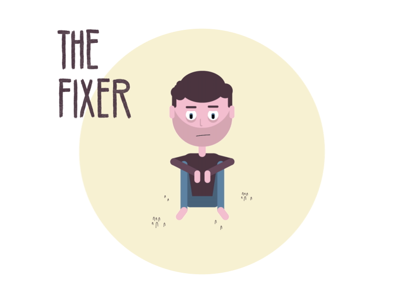 The Fixer animation character animation depression design engagement fix flat gif motion graphics proposal subtle