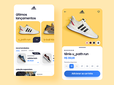 Adidas App adidas animated animation carrousel ecommerce ecommerce app interaction interaction design interactive interface shoes shop slider