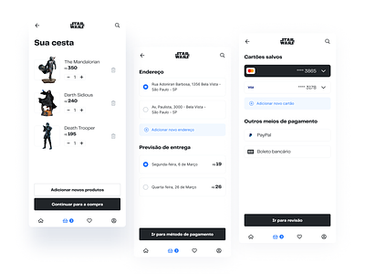 Star Wars - Toys ecommerce app design carrousel checkout page ecommerce interaction interaction design interface mandalorian minimalism minimalist mobile mobile app mobile design star wars starwars store the mandalorian toy store toystore ui