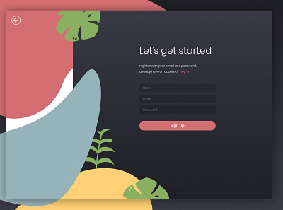 Sign Up Page colour dailyui dailyui 001 plants register sign up ui ux