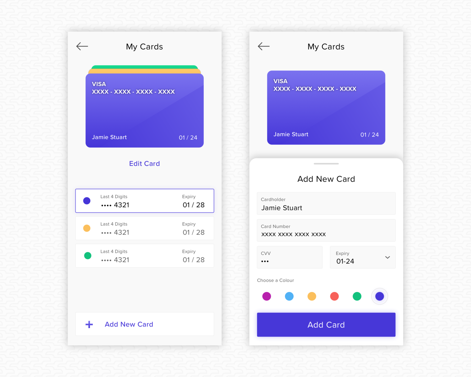 Add Credit Card By Sarah Kennedy On Dribbble