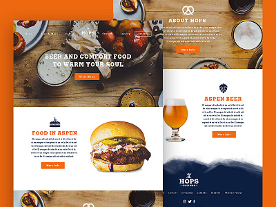 Hops Website aspen colorado hops hops culture. design mountains orange web design website