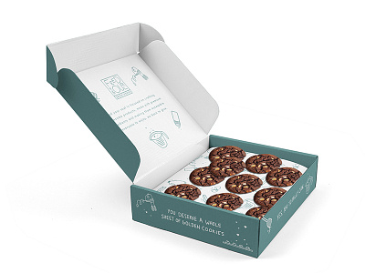 Feed Your Soul Cookie Box Packaging bakery baking branding brownies cookie green iconography logo packaging