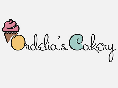 Ordelia's Cakery branding cake cakery colourful colours design illustration logo process typography