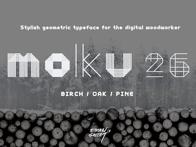 moku26 Ver.3 angular block bold decorative display headline light magazine moku26 new poster typeface