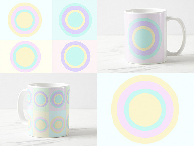 Funny colorful geometry abstraction bright colors geometry mug print