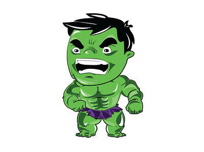 Hulk Chibi Illustration adobe illustrator avengers chibi design hulk illustration sticker superhero vector vector art