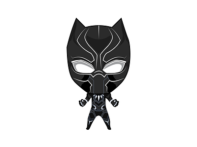 Black Panther Chibi Illustration adobe illustrator avengers black panther chibi design illustration sticker superhero vector wakanda