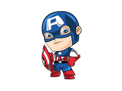 Captain America Chibi Illustration by Arnav Kumar Tripathy on Dribbble