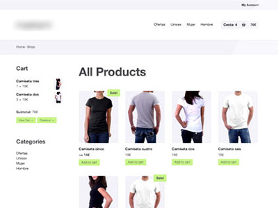 Old ecommerce template product view (year 2012)