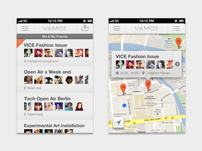 Vamos app app design events getvamos mobile ux ux design vamos