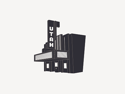 Utah Theater building design illustration vector