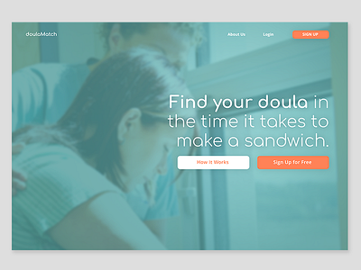 Daily UI #003: Landing Page dailyui dailyui003 doula ui uidesign