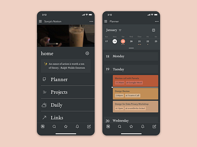 Calendar Concept for Notion (iOS)