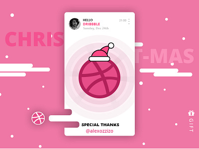 Thanks christmas clouds debutshot dribbble gift illustration invite mobile screen snow thank you thanks ui