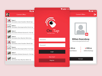 On Tap accessories app design bill clothing interaction reward ui user experience user interface ux