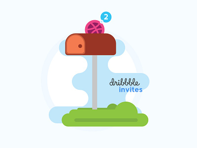 Dribbble Invite collect designer dribbble invites flat design illustration invitation invite invite code invites minimal postbox welcome